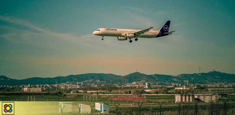 Plane in the airport of Barcelona